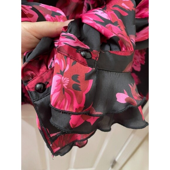 FASHION & BUG Women's Blouse Red ROSE - Picture 5 of 7